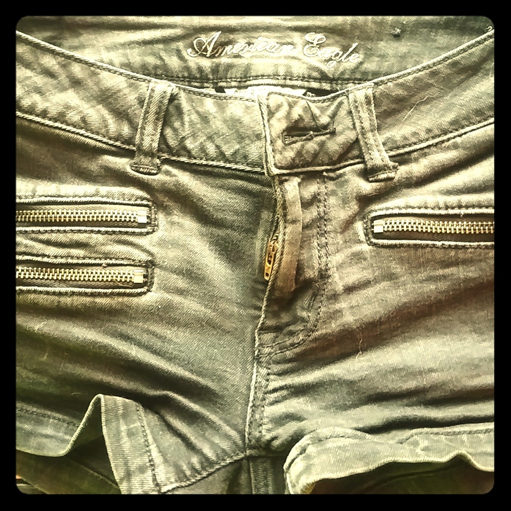 Faded Black Super Short Shorts